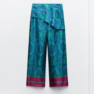 Elegant Blue and Green Women's Pants